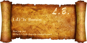Löb Bence névjegykártya